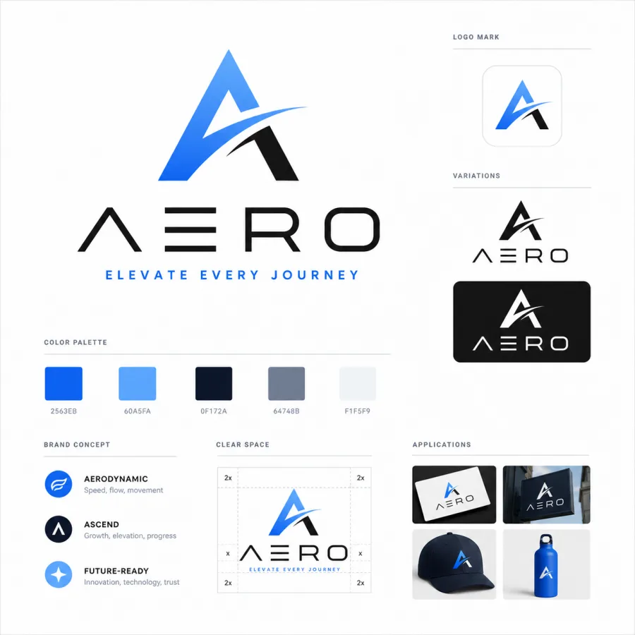 ideogram 4 guide logo prompt example with a fictional brand concept board
